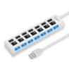 Nagy sebességű 4/7 portos USB HUB 2.0 Adapter bővítő Multi USB Splitter Multi Extender LED lámpakapcsolóval PC laptophoz