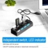 Nagy sebességű 4/7 portos USB HUB 2.0 Adapter bővítő Multi USB Splitter Multi Extender LED lámpakapcsolóval PC laptophoz