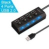 Nagy sebességű 4/7 portos USB HUB 2.0 Adapter bővítő Multi USB Splitter Multi Extender LED lámpakapcsolóval PC laptophoz