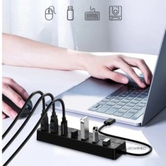 USB 3.0 tápadapter 4/7 portos több USB elosztó hub USB hub 2.0 USB többszörös bővítő kapcsoló 30 cm kábelelosztó dokkoló állomás