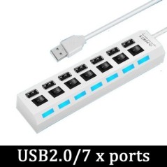 USB 3.0 tápadapter 4/7 portos több USB elosztó hub USB hub 2.0 USB többszörös bővítő kapcsoló 30 cm kábelelosztó dokkoló állomás