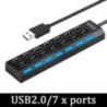 USB 3.0 tápadapter 4/7 portos több USB elosztó hub USB hub 2.0 USB többszörös bővítő kapcsoló 30 cm kábelelosztó dokkoló állomás