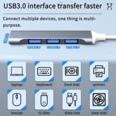 USB C HUB 3.0 Type C 3.1 3/4 Port Multi Splitter Adapter OTG USB Macbook Pro 13 15 Air M1 Pro HUAWEI nintendo PC-tartozékok