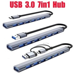 USB HUB Type C 3 0 USB-A hub Splitter 7 Port USB3.0/2.0 USB-C PD nagy sebességű adatátvitellel PC laptophoz Macbook tartozékokho