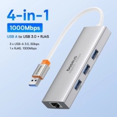 Baseus USB Type C – HDMI-kompatibilis HUB adapter 13 az 1-ben DP 4K 60Hz 120Hz RJ45 VGA konverter PD 100W USB 3.0 2.0 Macbook PC