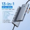 Baseus USB Type C – HDMI-kompatibilis HUB adapter 13 az 1-ben DP 4K 60Hz 120Hz RJ45 VGA konverter PD 100W USB 3.0 2.0 Macbook PC