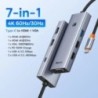 Baseus USB Type C – HDMI-kompatibilis HUB adapter 13 az 1-ben DP 4K 60Hz 120Hz RJ45 VGA konverter PD 100W USB 3.0 2.0 Macbook PC