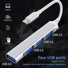 4 portos Multi Splitter Type C HUB 3.0 USB 3.1 Adapter OTG Xiaomi Lenovo Macbook 13 15 Air Pro PC számítógép-tartozékok