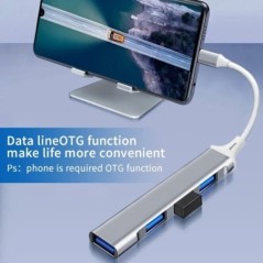 4 portos Multi Splitter Type C HUB 3.0 USB 3.1 Adapter OTG Xiaomi Lenovo Macbook 13 15 Air Pro PC számítógép-tartozékok