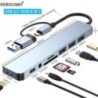 USB A Type C hub koncentrátor dokkolóállomás több adapter SD TF kártyaolvasó audio többelosztó dokkoló osztó MacBook Air PC-hez