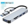 USB A Type C hub koncentrátor dokkolóállomás több adapter SD TF kártyaolvasó audio többelosztó dokkoló osztó MacBook Air PC-hez