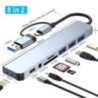 USB A Type C hub koncentrátor dokkolóállomás több adapter SD TF kártyaolvasó audio többelosztó dokkoló osztó MacBook Air PC-hez