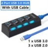 4/7 portos USB HUB 3.0 2.0 adapter bővítő, nagy sebességű, több USB-elosztó, többszörös bővítő LED-es lámpakapcsolóval PC laptop