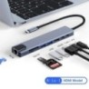 USB C hub 8 az 1-ben Type C 3.1 – 4K HDMI adapter RJ45 SD/TF kártyaolvasóval PD gyorstöltés MacBook notebook laptophoz