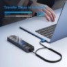 USB hub 3.0 többfunkciós USB nagy sebességű elosztó 7 portos 5 Gbps hub tápadapter kapcsolóval, hosszú kábellel, több bővítő hub