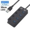 USB hub 3.0 többfunkciós USB nagy sebességű elosztó 7 portos 5 Gbps hub tápadapter kapcsolóval, hosszú kábellel, több bővítő hub