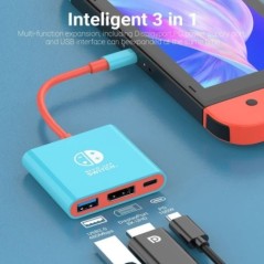 USB C játék dokkoló állomás 3 az 1-ben hub PD töltéssel USB és DP port Támogatja a TV dokkoló módot telefonkapcsoló Steam Deckhe