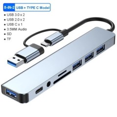 8 portos USB 3.0 HUB USB C HUB Dock Station OTG Adapter 5Gpbs nagy sebességű USB 3.0 2.0 Splitter 3.5 Audio Macbook Pro Airhez