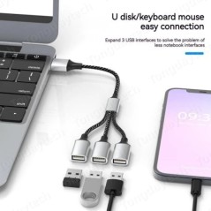 Multi USB Hub Extensions 4 Port Type C Hub USB Splitter Gyors adatátvitel OTG Adapter Számítógéphez Xiaomi Macbook Pro Air