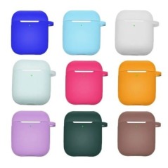 Szilikon fülhallgató tok AirPods 1/2 Gen Cover Case Vezeték nélküli fejhallgatóhoz Bőrbarát fülhallgató tok horgos iPhone tokkal