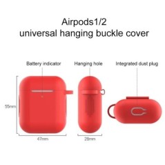 Szilikon fülhallgató tokok Airpodshoz 1/2 tok fedél Fejhallgató-tartozékok Védődoboz Apple Airpodshoz 2 toktáska kampóval