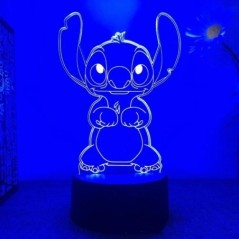 Rajzfilm Stitch Figurine 3D LED Light Gyerek LED Éjszakai Fény USB LED Asztali lámpa Hálószoba Dekorációhoz Karácsonyi ajándék