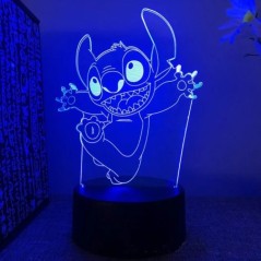 Rajzfilm Stitch Figurine 3D LED Light Gyerek LED Éjszakai Fény USB LED Asztali lámpa Hálószoba Dekorációhoz Karácsonyi ajándék