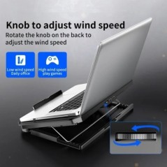 Q100 17 hüvelykes Gaming Laptop hűtőventilátor Led Képernyő Két USB port 2600RPM Laptop Hűtőpad Notebook Állvány Laptop ventilát