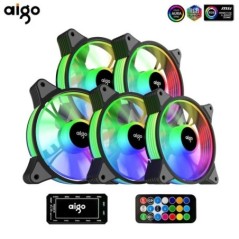 Aigo AR12 120mm pc számítógép ház Ventilátor RGB hűtőborda aura sync sata port 12cm Cooler argb Csendes vezérlő ventilátor hűtő 