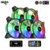 Aigo AR12 120mm pc számítógép ház Ventilátor RGB hűtőborda aura sync sata port 12cm Cooler argb Csendes vezérlő ventilátor hűtő 