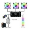 Aigo AR12 120mm pc számítógép ház Ventilátor RGB hűtőborda aura sync sata port 12cm Cooler argb Csendes vezérlő ventilátor hűtő 