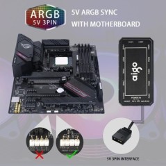 Aigo AR12 120mm pc számítógép ház Ventilátor RGB hűtőborda aura sync sata port 12cm Cooler argb Csendes vezérlő ventilátor hűtő 