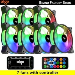 Aigo AR12 120mm pc számítógép ház Ventilátor RGB hűtőborda aura sync sata port 12cm Cooler argb Csendes vezérlő ventilátor hűtő 