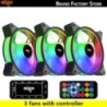 Aigo AR12 120mm pc számítógép ház Ventilátor RGB hűtőborda aura sync sata port 12cm Cooler argb Csendes vezérlő ventilátor hűtő 