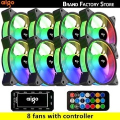 Aigo AR12 120mm pc számítógép ház Ventilátor RGB hűtőborda aura sync sata port 12cm Cooler argb Csendes vezérlő ventilátor hűtő 