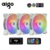 Aigo AR12 120mm pc számítógép ház Ventilátor RGB hűtőborda aura sync sata port 12cm Cooler argb Csendes vezérlő ventilátor hűtő 