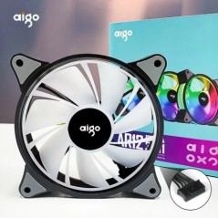 Aigo AR12 120mm pc számítógép ház Ventilátor RGB hűtőborda aura sync sata port 12cm Cooler argb Csendes vezérlő ventilátor hűtő 