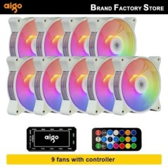 Aigo AR12 120mm pc számítógép ház Ventilátor RGB hűtőborda aura sync sata port 12cm Cooler argb Csendes vezérlő ventilátor hűtő 