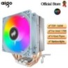 Aigo CPU Cooler 2 4 Heat Pipes PC Radiator Cooling 3PIN PWM Silent Rgb Fan Intel 1700 1150 1155 1156 1366 AM2/AM3/AM4 AMD