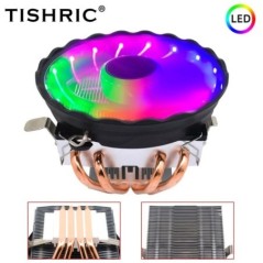 TISHRIC processzorhűtő CPU hűtőventilátor RGB PWM 4 tűs hűtőborda Intel LGA 2011 1150 1200 775 1151 1155 X99 X79 AMD AM3 AM4 PC 