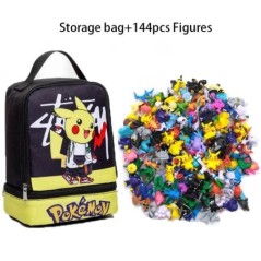 144 db/szett Pokemon Anime figura tárolótáskával Kawaii Pikachu akciófigurák Pokeball babák gyerekeknek játékok Ajándékok