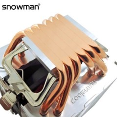 SNOWMAN 6 Heat Pipes CPU hűtő 4 Pin PWM RGB PC Csendes Intel LGA 1700 2011 1200 1150 1151 X79 X99 E5 AMD AM5 AM4 CPU hűtőventilá