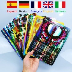 Óriás Pokemon nagy méretű szivárvány kártyák 15*21 cm-es Vstar csomag túlméretezett Jumbo betűk spanyol német francia Vmax GX ri