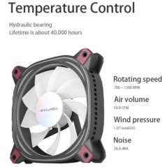 Aigo Z12 számítógépház ventilátor fordított Ventoinha PC 120mm Rgb ventilátor hűtő 4 tűs PWM CPU hűtőventilátor 3pin5v Argb 12cm