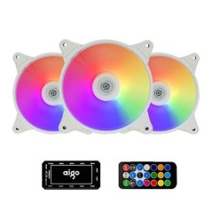 Aigo AR12 fehér 120 mm-es PC számítógépház Ventilátor hűtő hűtő 6 PIN állítható RGB Led 12 cm Némítás Ventilador Sebesség 5 V AR