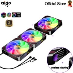 Aigo L12 számítógépház ventilátor nincs vezetékes csatlakozás Ventoinha PC 120mm Rgb ventilátorkészlet hűtő 4 tűs PWM CPU hűtőve