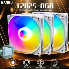 Manmu Big Promotion 120mm PC tok ventilátor RGB LED számítógép léghűtő ventilátorok 4 tűs játékhűtő