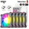 Aigo Z12 számítógépház ventilátor fordított Ventoinha PC 120mm Rgb ventilátor hűtő 4 tűs PWM CPU hűtőventilátor 3pin5v Argb 12cm