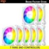 Aigo Z12 számítógépház ventilátor fordított Ventoinha PC 120mm Rgb ventilátor hűtő 4 tűs PWM CPU hűtőventilátor 3pin5v Argb 12cm