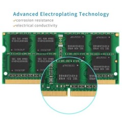 TECMIYO Laptop memória DDR3 DDR3L 8GB 4GB 1600MHz 1333MHz SODIMM 1.35V 1.5V PC3/PC3L-12800S PC3-10600S nem ECC 1 DB - zöld